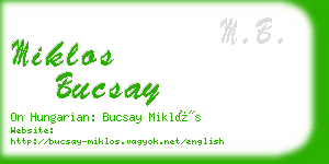 miklos bucsay business card